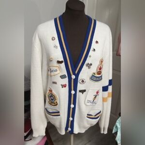 XL Active Knitting Royal Canadian Legion Ladies Vintage Cardigan And Some Pins